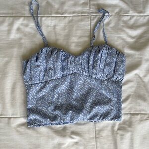 Princess Polly Blue Ruched Crop Camisole